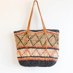 Elena Handbags Large Fashion Straw Tote Bag
