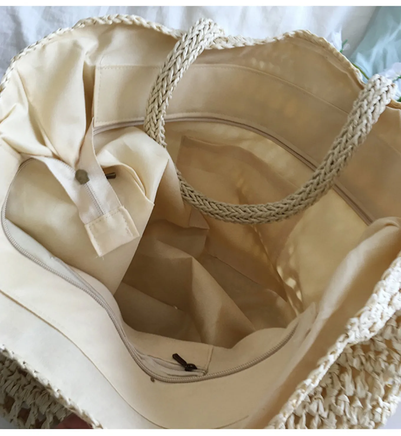 Elena Handbags Large Fashion Straw Woven Tote Bag