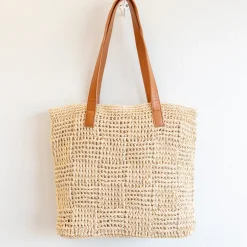 Elena Handbags Large Fashion Straw Tote Work Bag