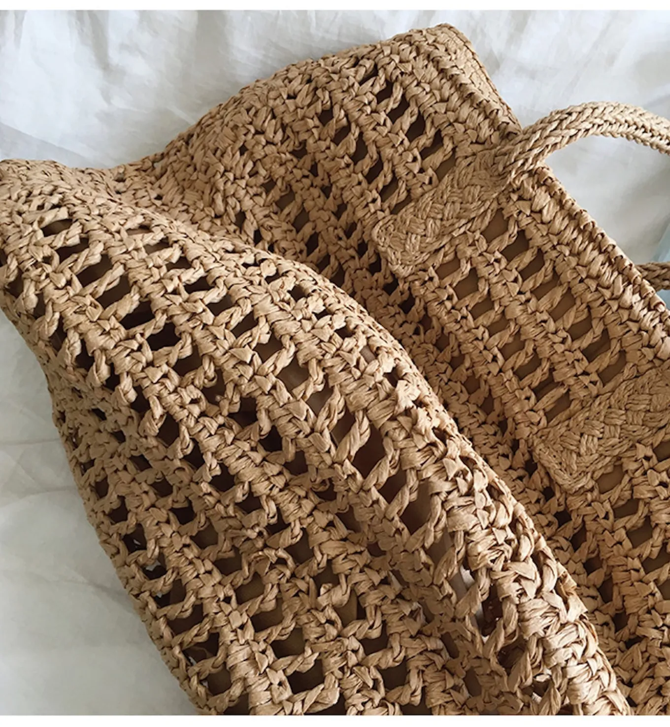 Elena Handbags Large Fashion Straw Woven Tote Bag