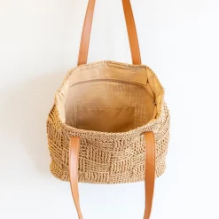 Elena Handbags Large Fashion Straw Tote Work Bag