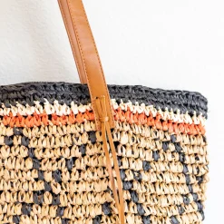 Elena Handbags Large Fashion Straw Tote Bag