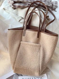 Elena Handbags Large Faux Furry Tote Bag