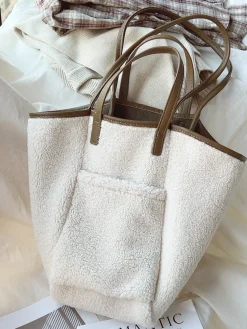 Elena Handbags Large Faux Furry Tote Bag
