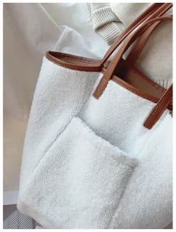 Elena Handbags Large Faux Furry Tote Bag