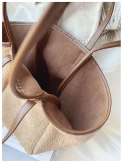 Elena Handbags Large Faux Furry Tote Bag