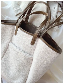 Elena Handbags Large Faux Furry Tote Bag