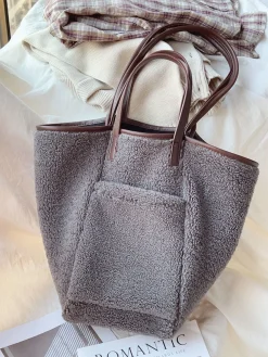 Elena Handbags Large Faux Furry Tote Bag