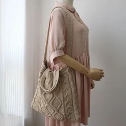 Elena Handbags Large Knit Fashion Shoulder Bag