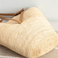 Elena Handbags Large Raffia Straw Basket Summer Tote Bag