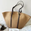 Elena Handbags Large Shell Shaped Straw Purse Beach Bag