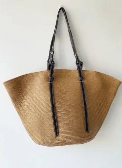 Elena Handbags Large Shell Shaped Straw Purse Beach Bag