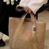 Elena Handbags Large Straw Woven Tote Bag