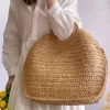 Elena Handbags Large Straw Summer Top Handle Bag