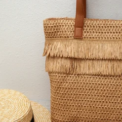 Elena Handbags Large Straw Fashion Tote