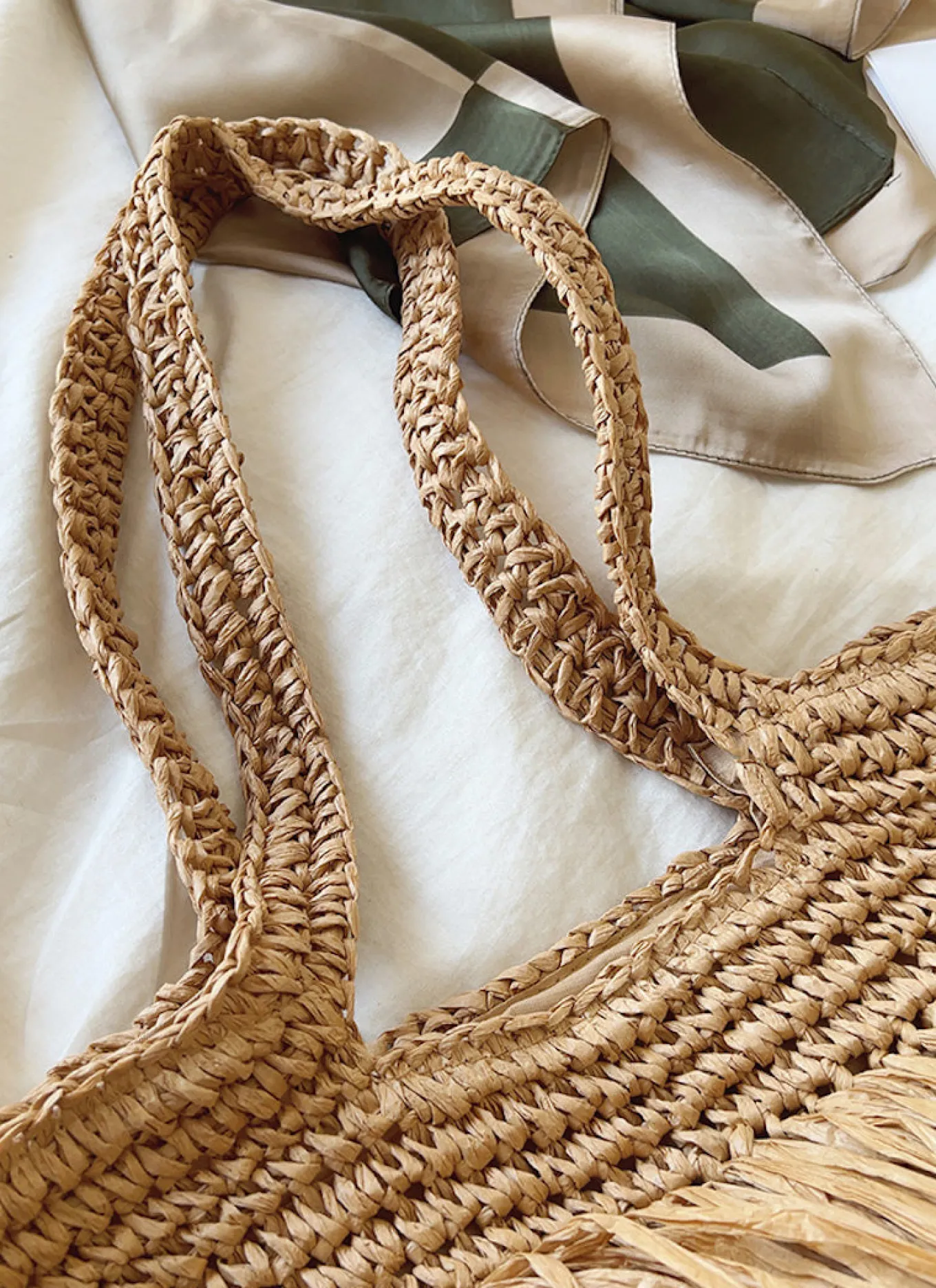 Elena Handbags Large Straw Woven Tote Bag with Tassels