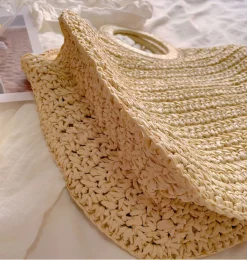 Elena Handbags Large Straw Summer Top Handle Bag