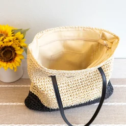 Elena Handbags Large Straw Woven Summer Tote