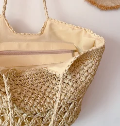 Elena Handbags Large Straw Woven Fashion Tote Bag