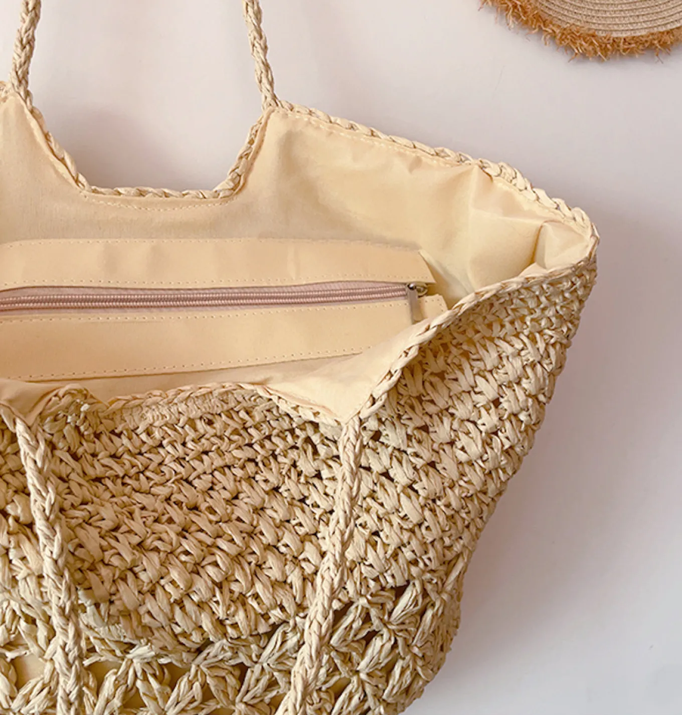 Elena Handbags Large Straw Woven Fashion Tote Bag