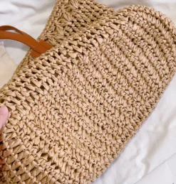 Elena Handbags Large Straw Woven Tote
