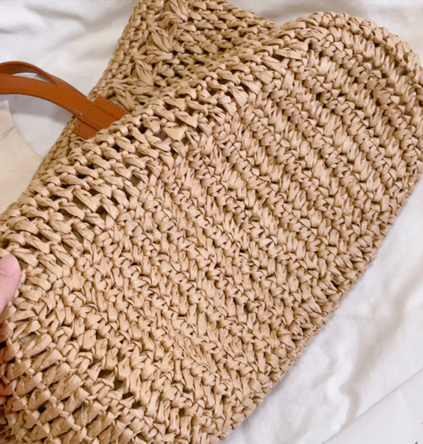 Elena Handbags Large Straw Woven Tote