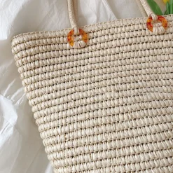 Elena Handbags Large Straw Tote Bag