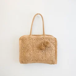 Elena Handbags Large Straw Summer Tote