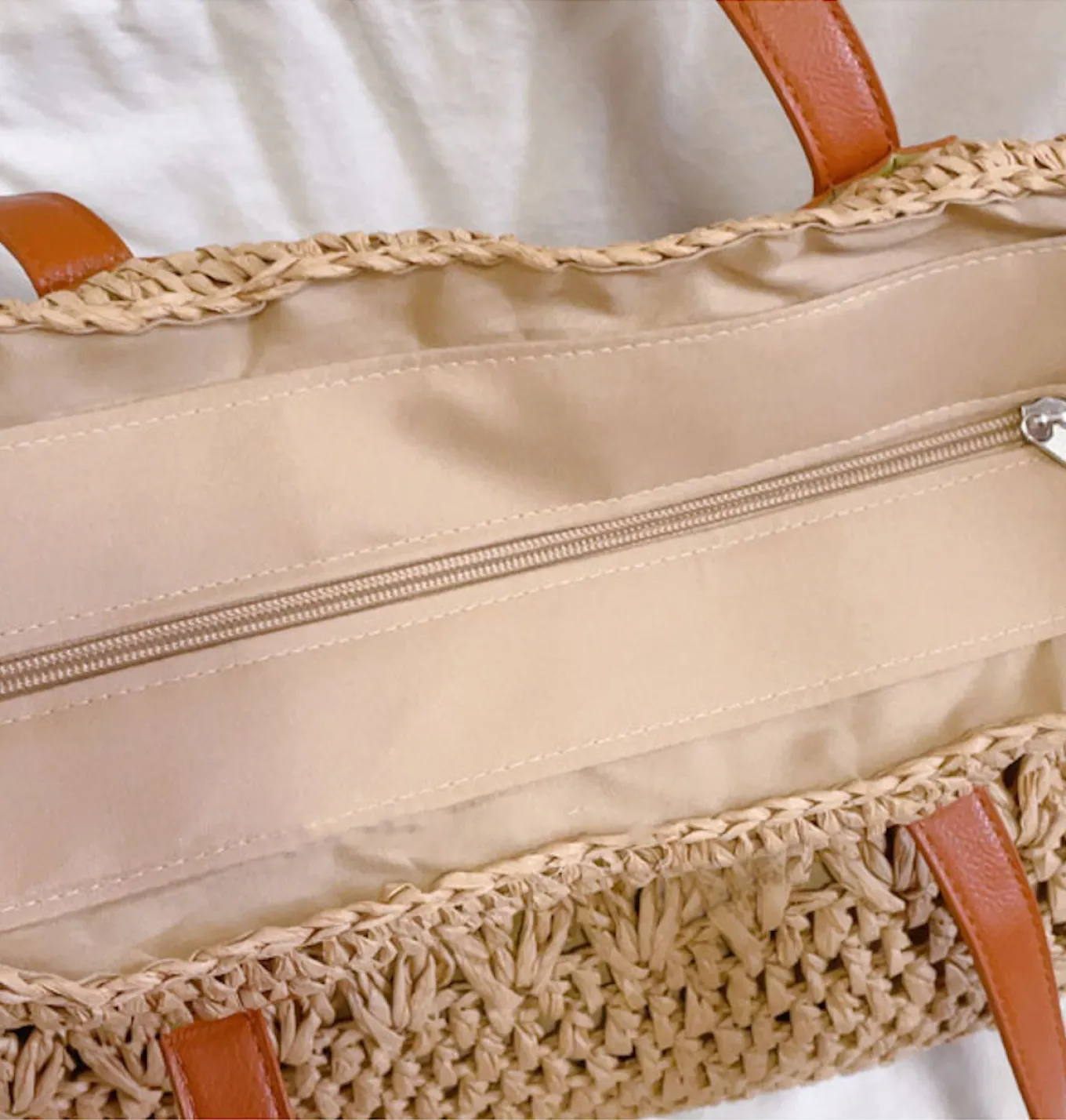 Elena Handbags Large Straw Woven Tote