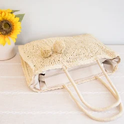 Elena Handbags Large Straw Summer Tote