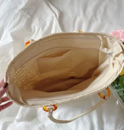 Elena Handbags Large Straw Tote Bag