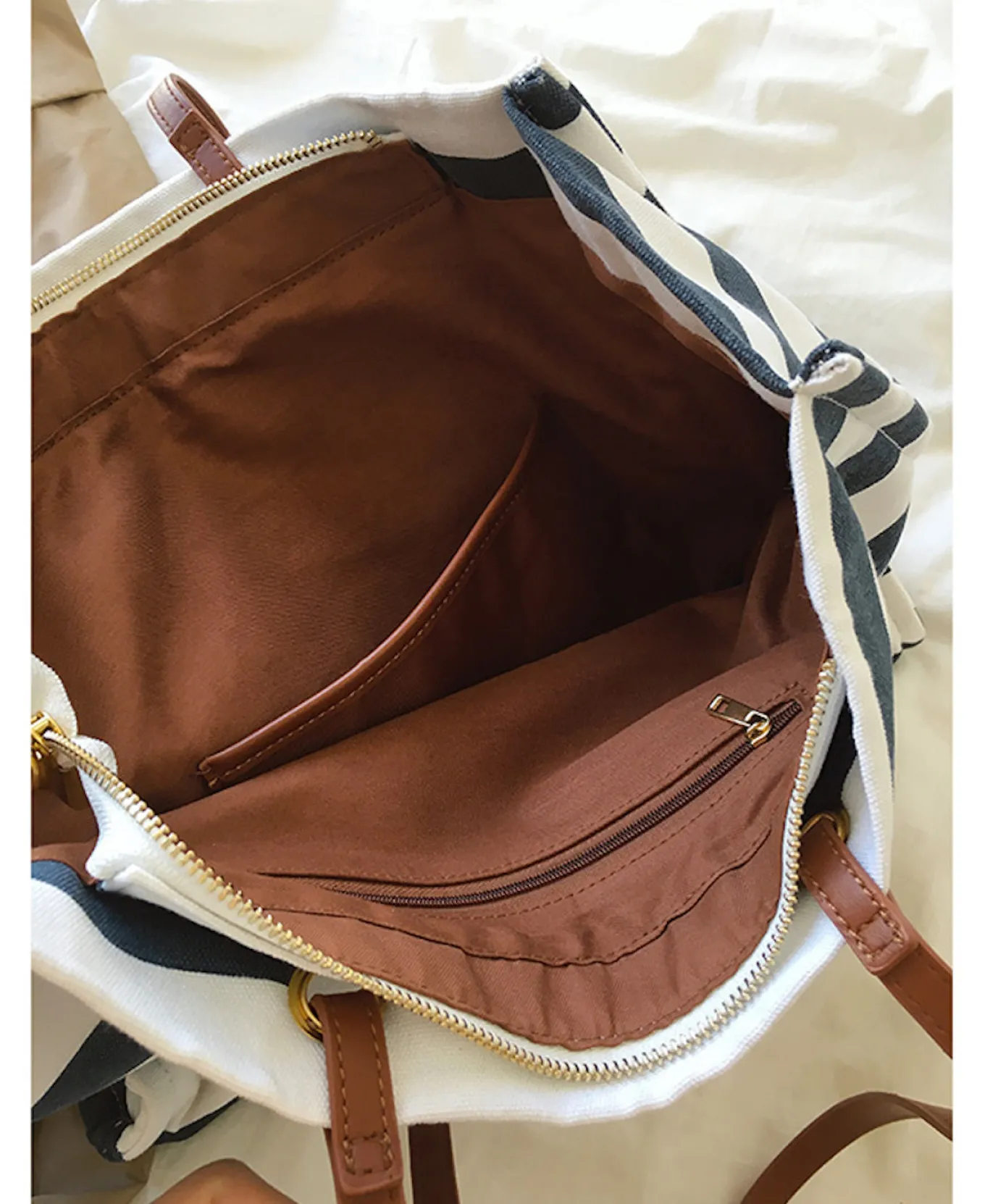 Elena Handbags Large Striped Tote Handbags