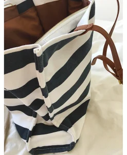 Elena Handbags Large Striped Tote Handbags
