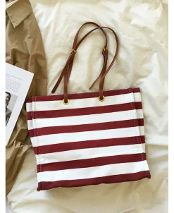 Elena Handbags Large Striped Tote Handbags