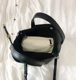 Elena Handbags Leather Bucket Bag