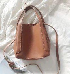 Elena Handbags Leather Bucket Bag