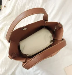 Elena Handbags Leather Bucket Bag