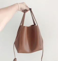 Elena Handbags Leather Bucket Bag