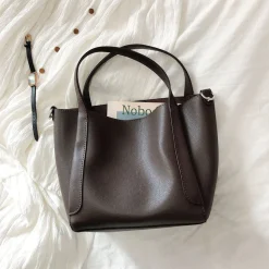 Elena Handbags Leather Bucket Bag