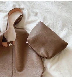 Elena Handbags Leather Sling Shoulder Tote