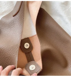 Elena Handbags Leather Sling Shoulder Tote