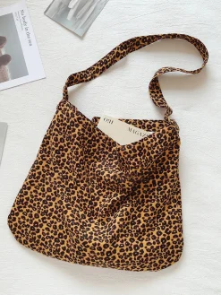 Elena Handbags Leopard Print Canvas Fashion Shoulder Bag