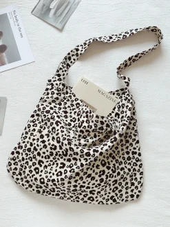 Elena Handbags Leopard Print Canvas Fashion Shoulder Bag