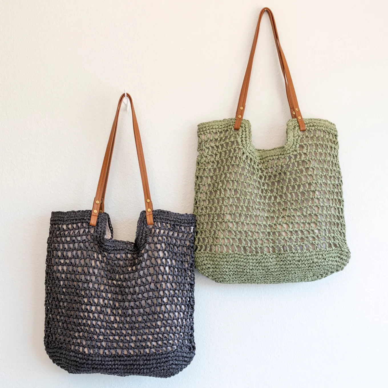 Elena Handbags Lightweight Straw Woven Square Tote Bag