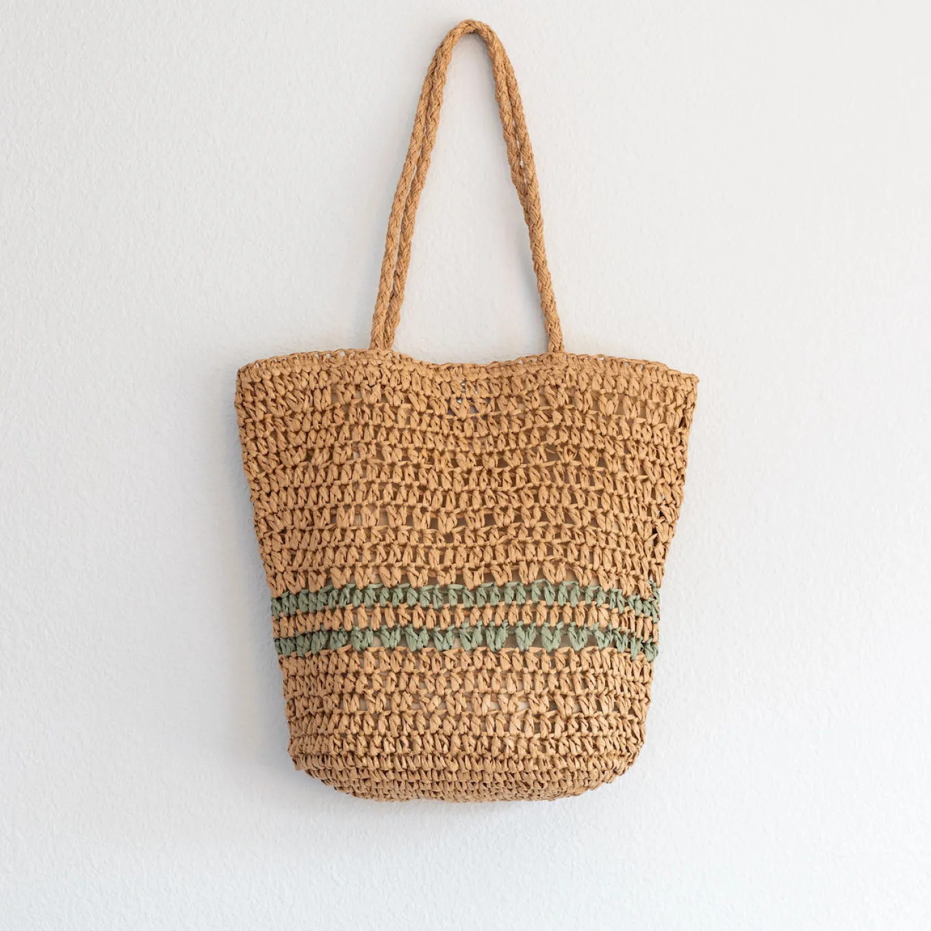 Elena Handbags Lightweight Straw Woven Summer Tote