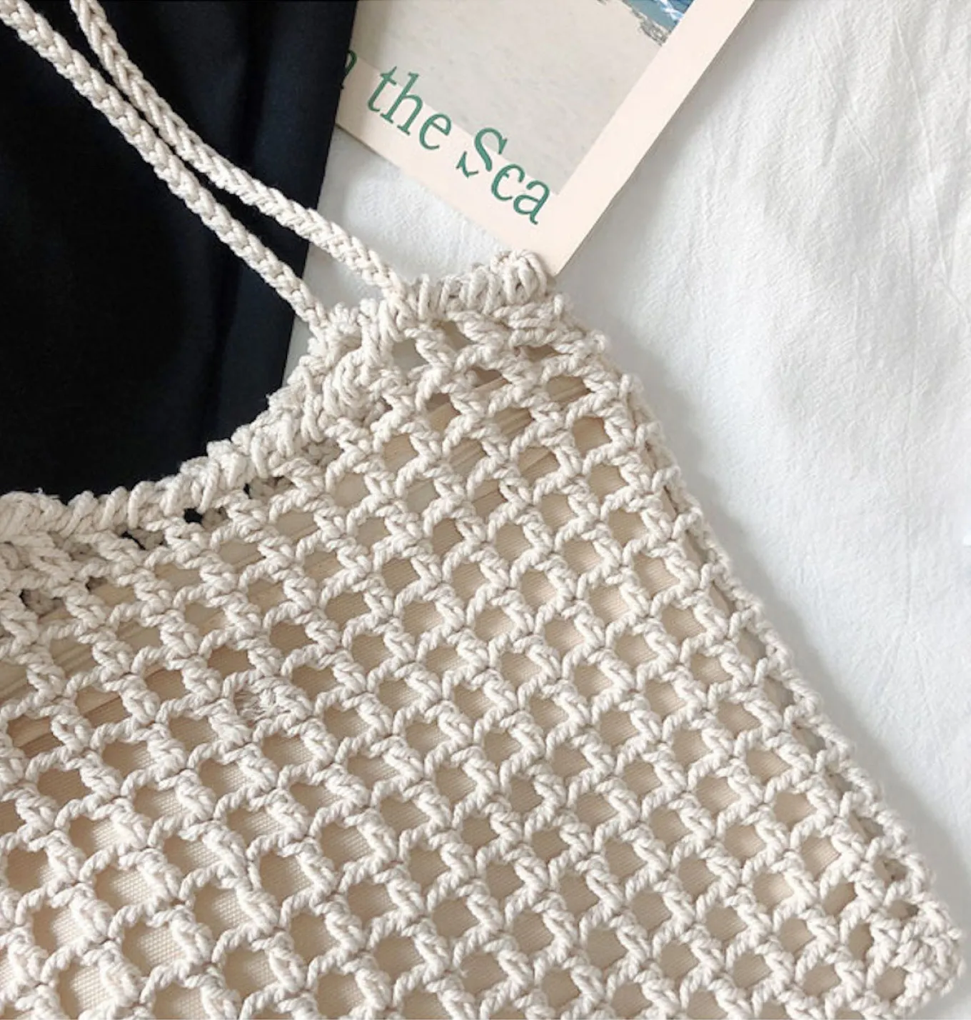 Elena Handbags Lightweight Cotton Knitted Shoulder Bag
