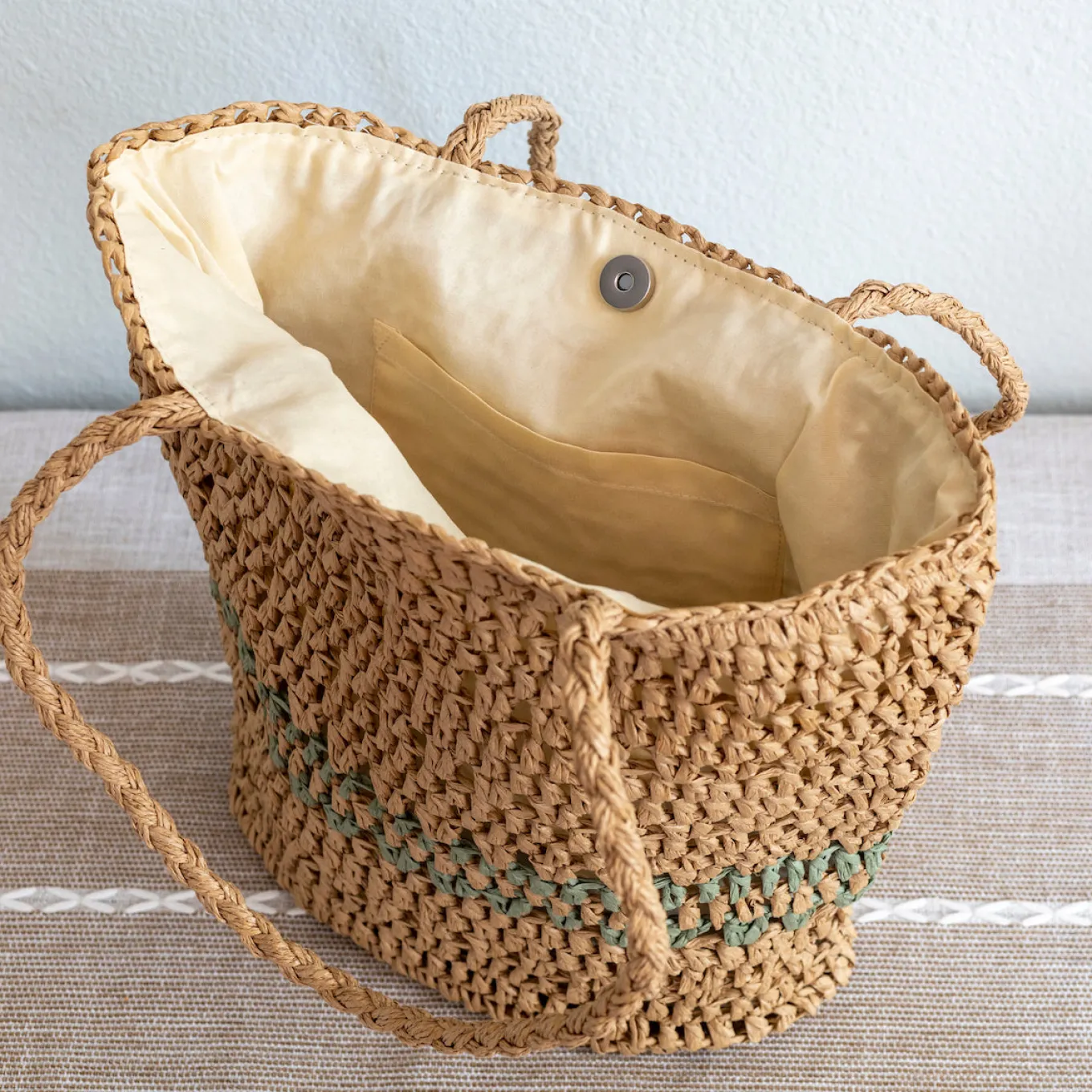 Elena Handbags Lightweight Straw Woven Summer Tote