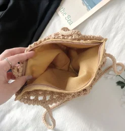 Elena Handbags Lightweight Cotton Knitted Shoulder Bag