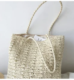 Elena Handbags Lightweight Straw Woven Square Tote Bag