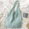 Elena Handbags Macaron Colored Cotton Knitted Shoulder Bag